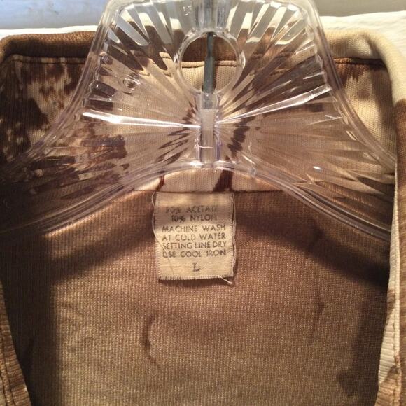 Vintage 70s Acetate Nylon Disco Shirt NYC Twin Towers Graphic Print Sz L - Picture 4 of 5